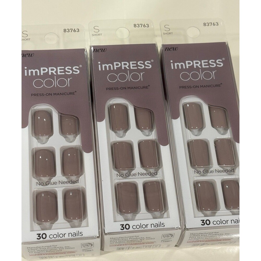 imPRESS Color Press-On Manicure Nails Taupe Prize 024 three sets